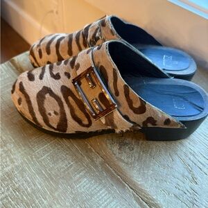 Vintage Fendi animal print clogs. Size 7 one of the clogs got chewed by the dog